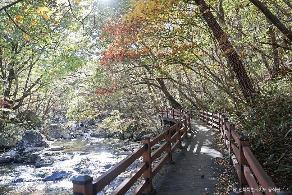 덕유산 구천동 단풍 사진, 물들기 시작, 구천동 어사길