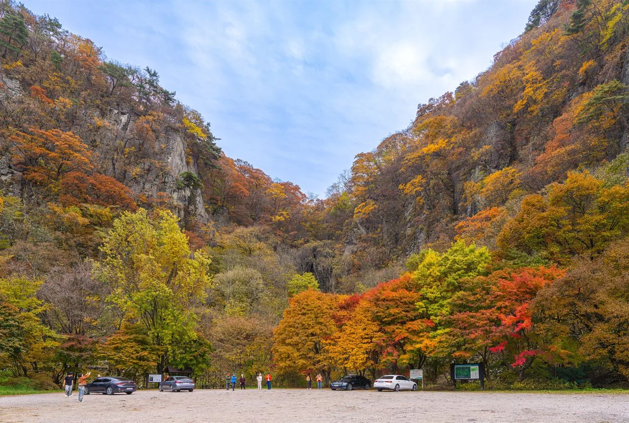 덕유산 적상산 단풍 사진, 많이 물듦