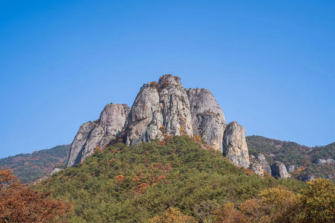 주왕산 대전사 입구 단풍 사진, 물들기 시작