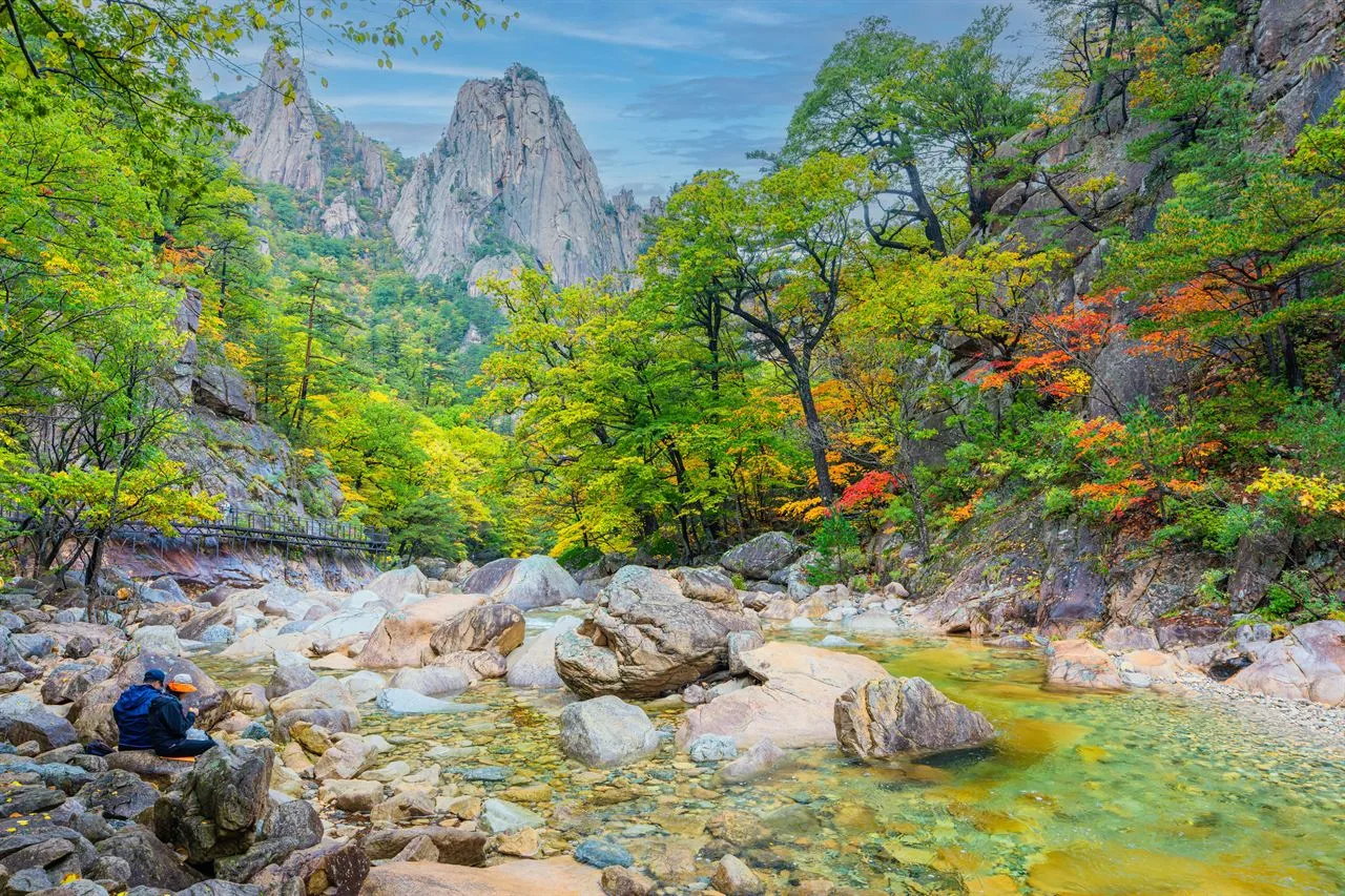설악산 소공원 단풍 사진, 물들기 시작